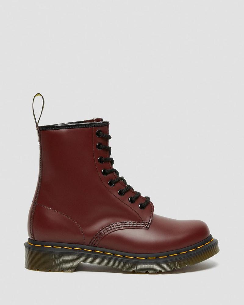 Dr Martens 1460 Smooth Leren Veterlaarzen Dames Roze Rood | NL 575PJJ